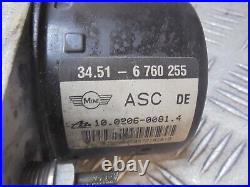 2003 Bmw Mini R53 Cooper S Abs Pump 6760255 6750256