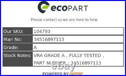 2015-2019 BMW 3 SERIES ABS Pump/Modulator 34516897113