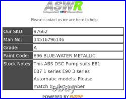 BMW ABS DSC Pump Automatic E81 E87 E90 3 SERIES 34516796146