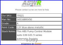BMW ABS Pump Control Module Automatic G30 G31 5 SERIES 34516895450