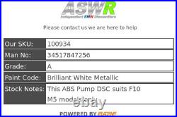 BMW ABS Pump DSC F10 M5 S63N Petrol 34517847256