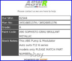 BMW ABS Pump & Modulator Automatic F11 F12 5 6 SERIES 34516851374 / 34526851376