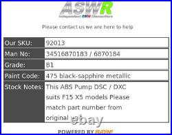 BMW F15 X5 ABS Pump DSC / DXC 34516870183 / 6870184