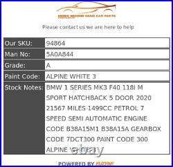 Bmw 1 Series Abs Pump F40 2020-2024 Msport Abs Pump And Module 5a0a844